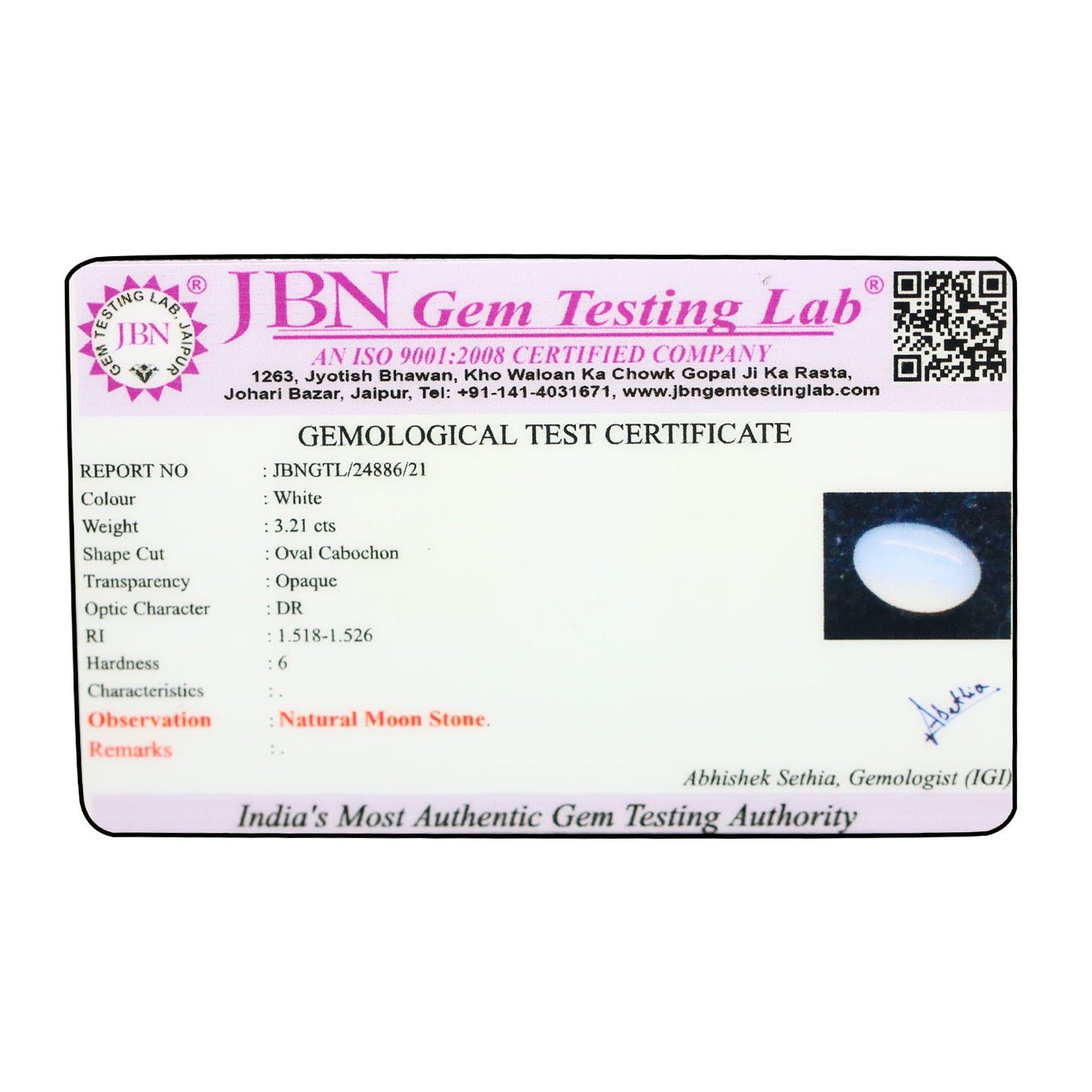 Moonstone 3.21 Carat