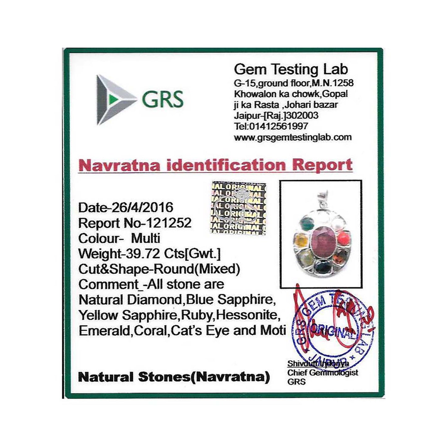 Navratan Pendant