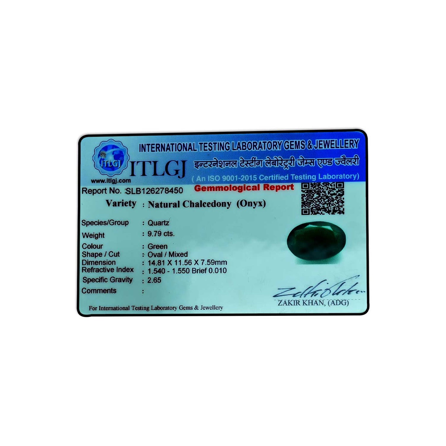 Green Onyx 9.79 Carat
