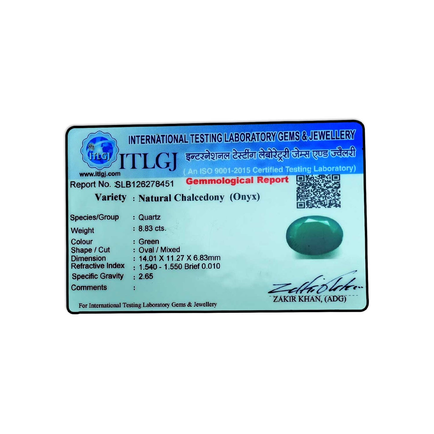 Green Onyx 8.83 Carat
