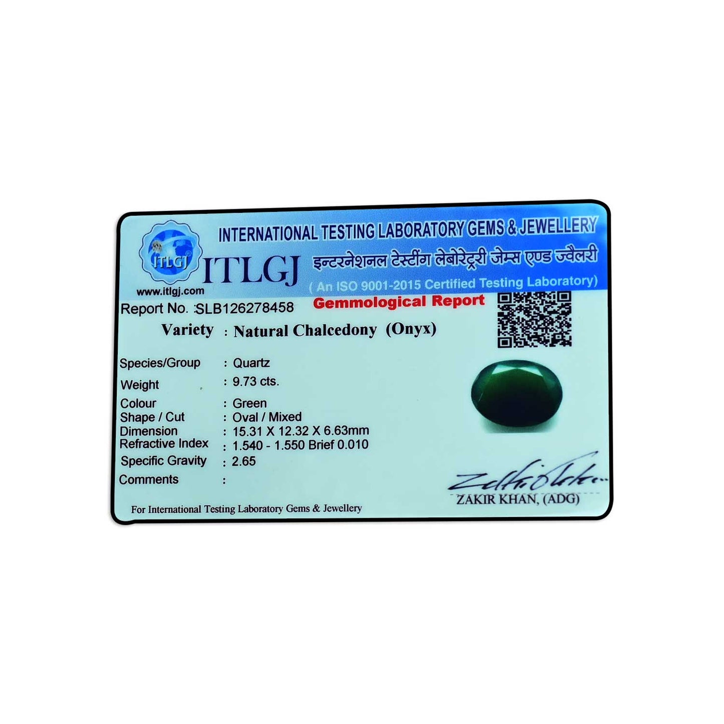 Green Onyx 9.73 Carat