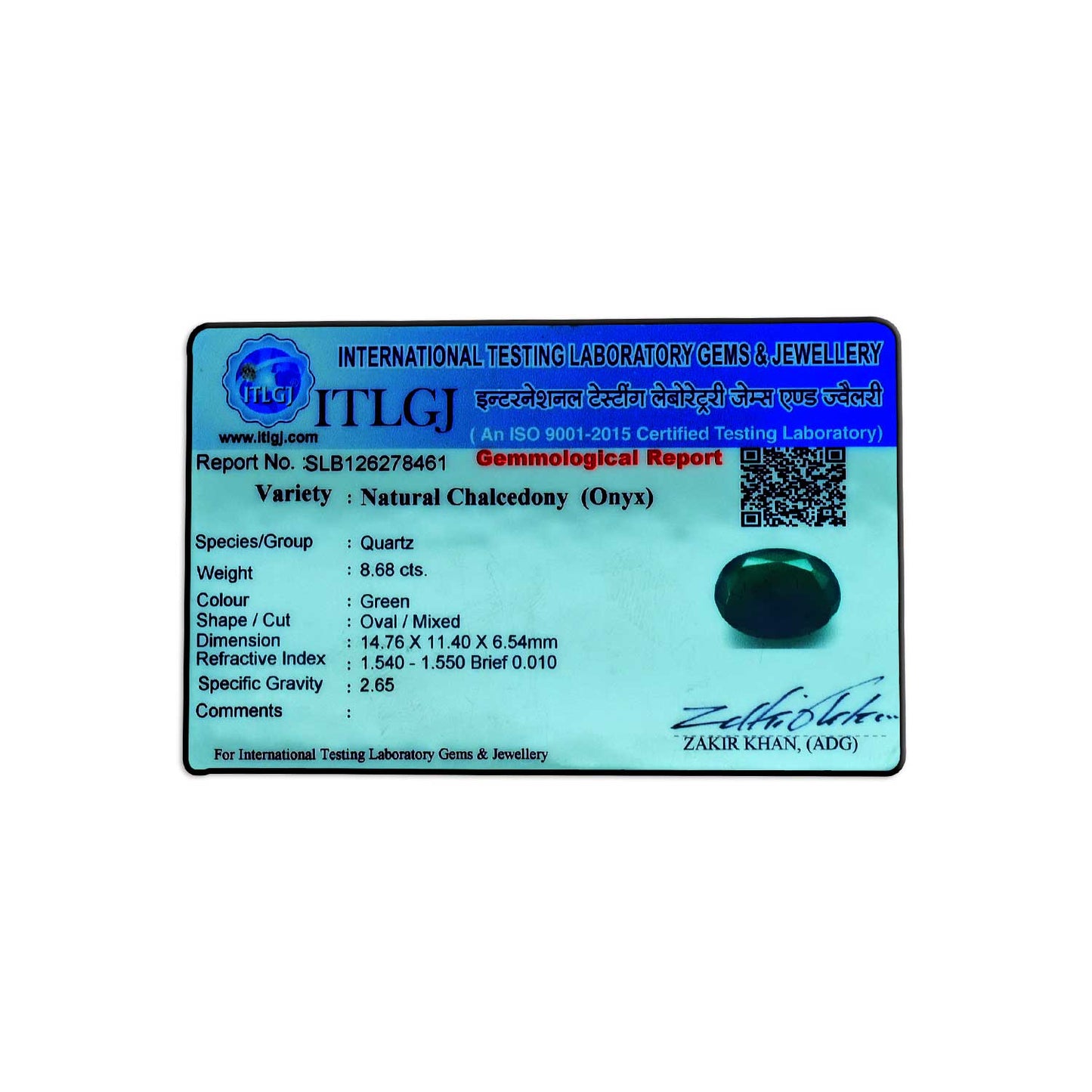 Green Onyx 8.68 Carat