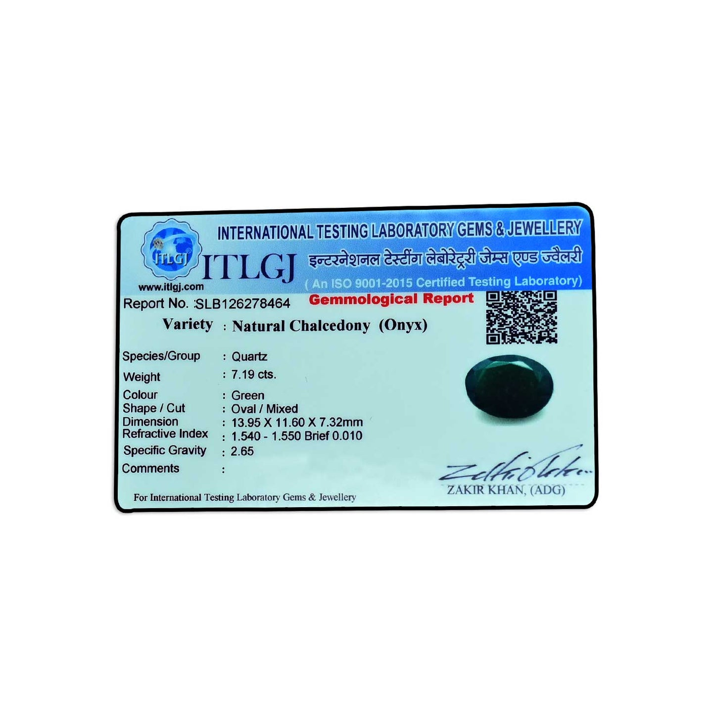 Green Onyx 7.19 Carat