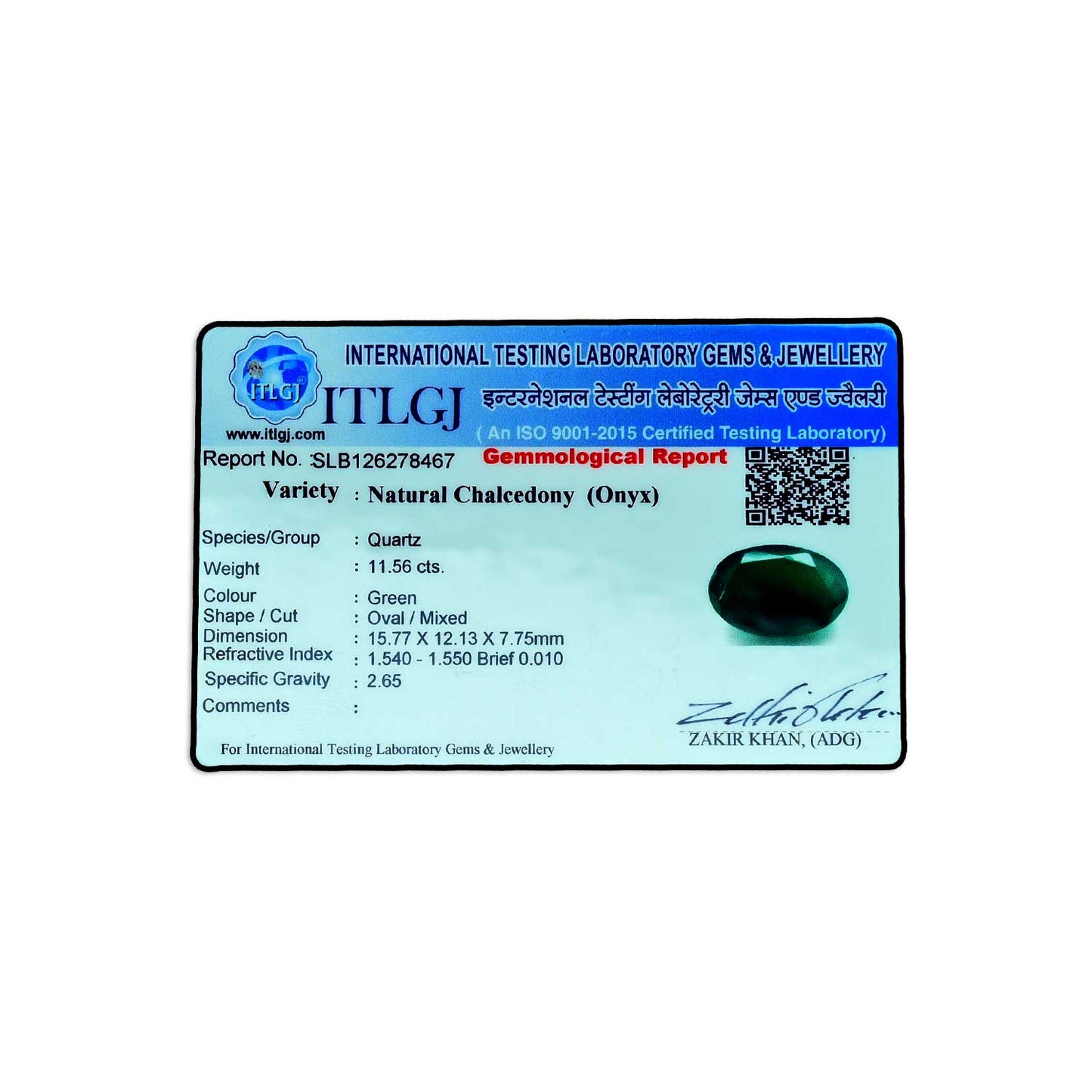 Green Onyx 11.56 Carat