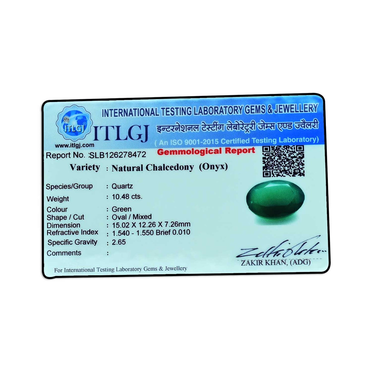 Green Onyx 10.48 Carat
