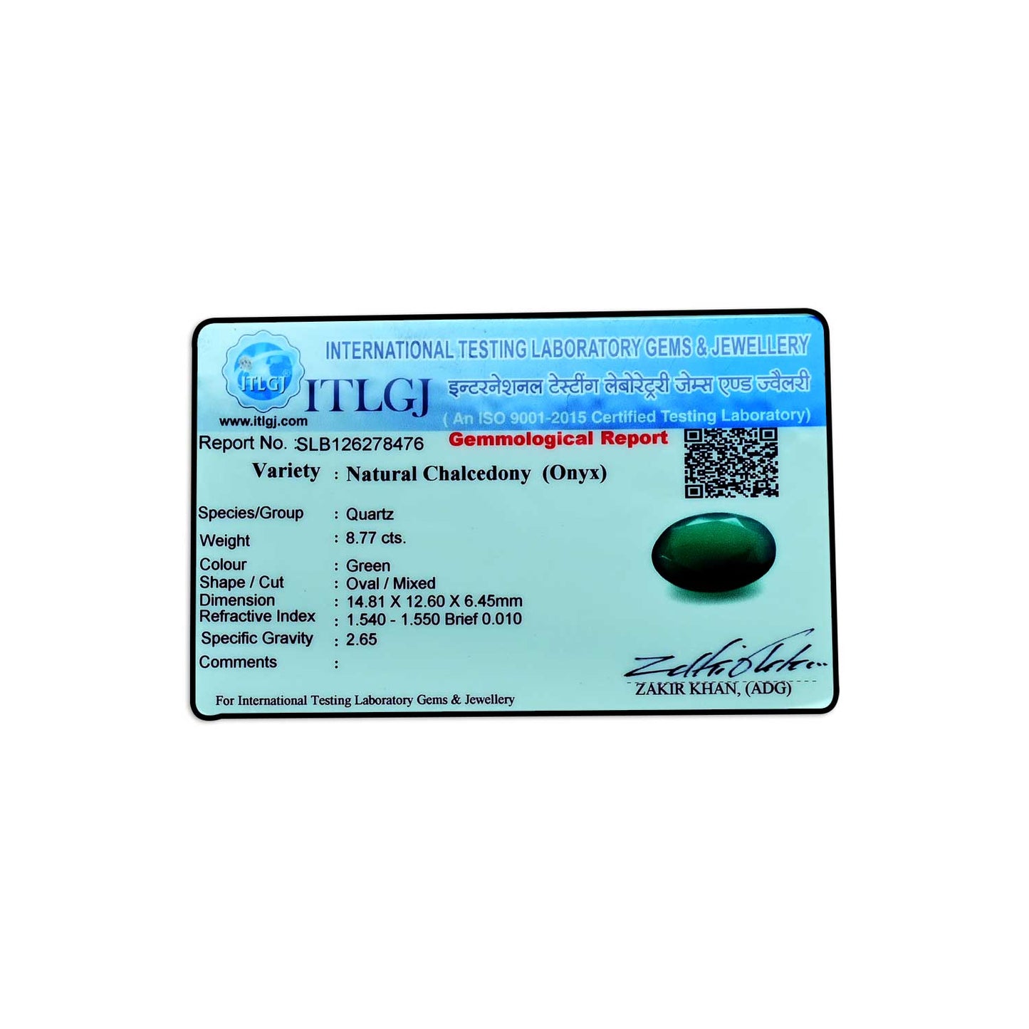 Green Onyx 8.77 Carat