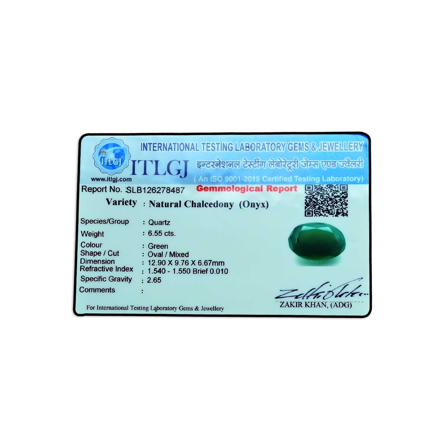 Green Onyx 6.55 Carat