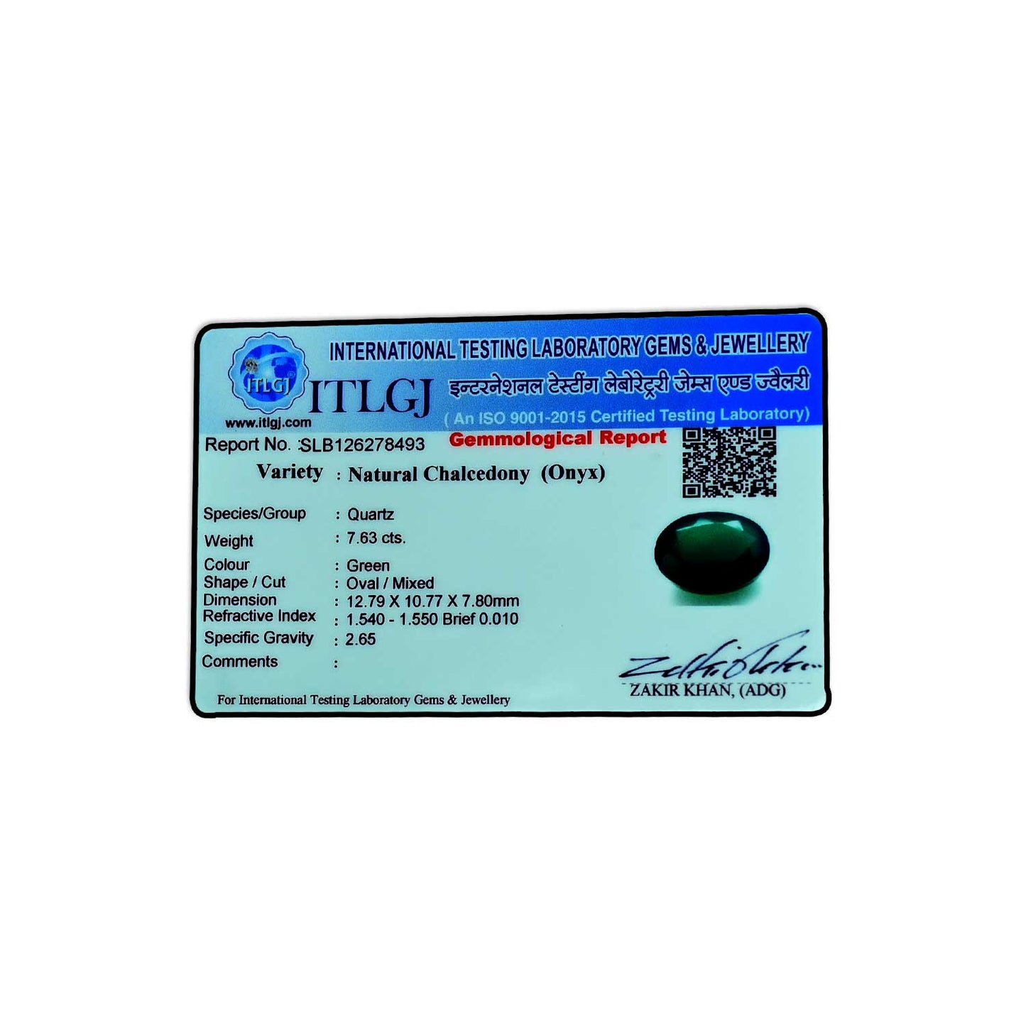 Green Onyx 7.63 Carat