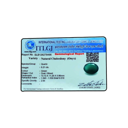 Green Onyx 6.21 Carat