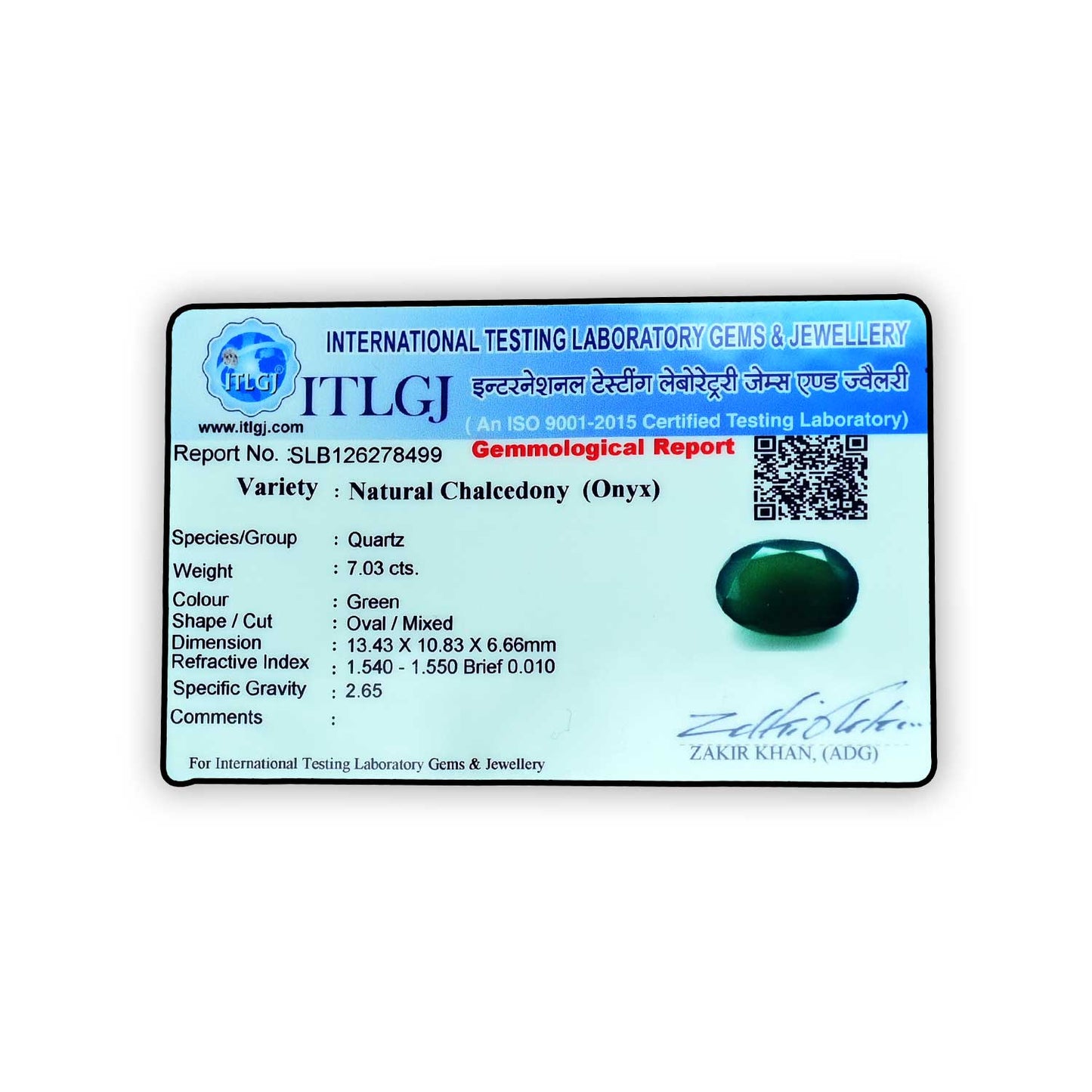 Green Onyx 7.03 Carat