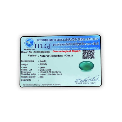 Green Onyx (Chalcedony) Cts 5.5