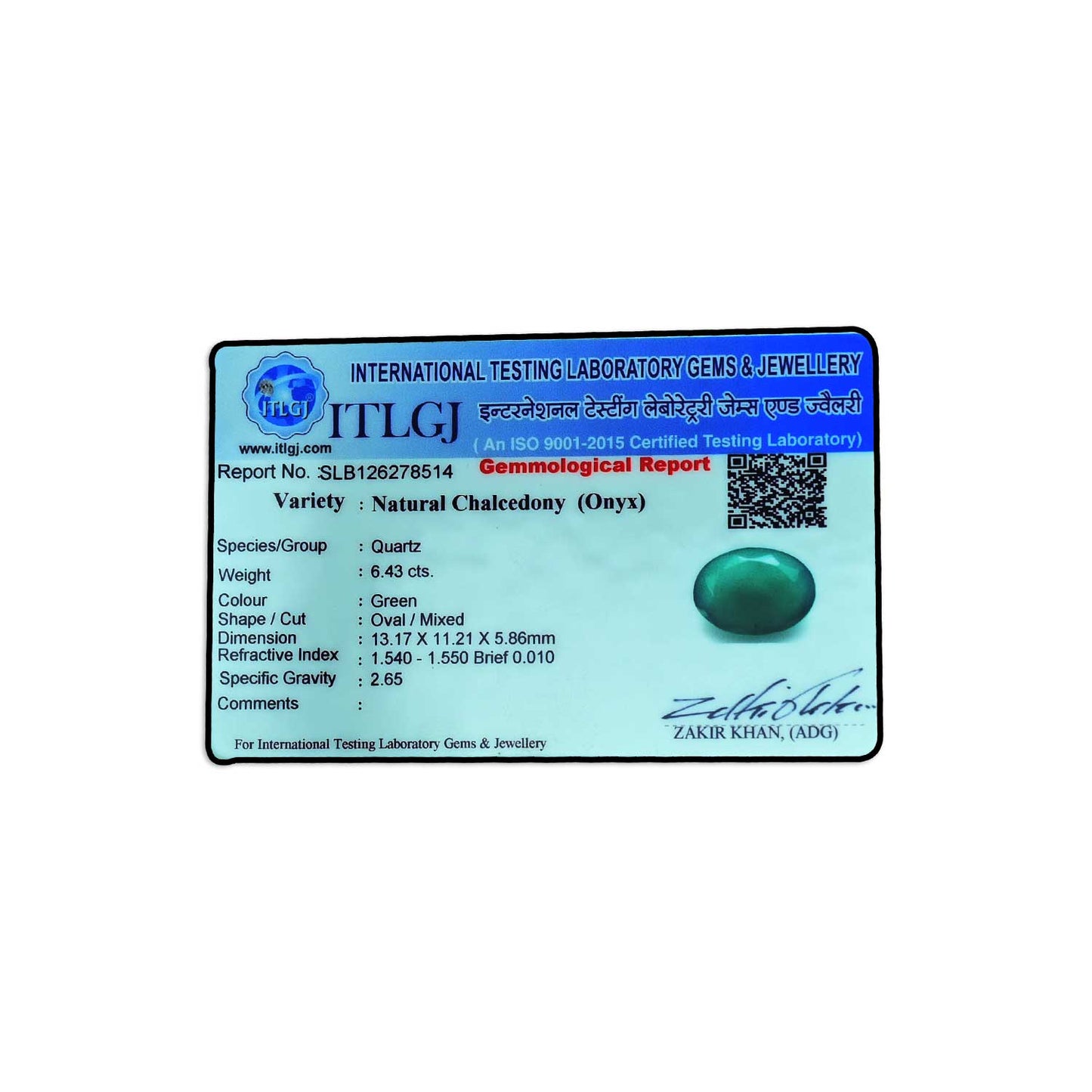 Green Onyx 6.43 Carat