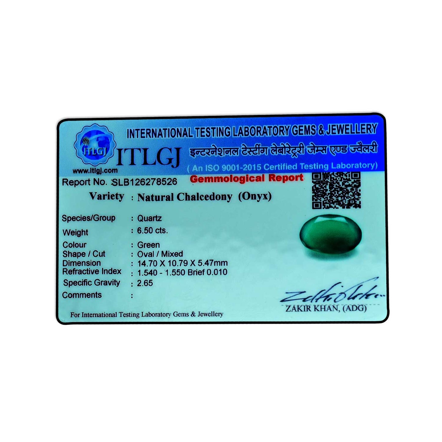 Green Onyx 6.5 Carat