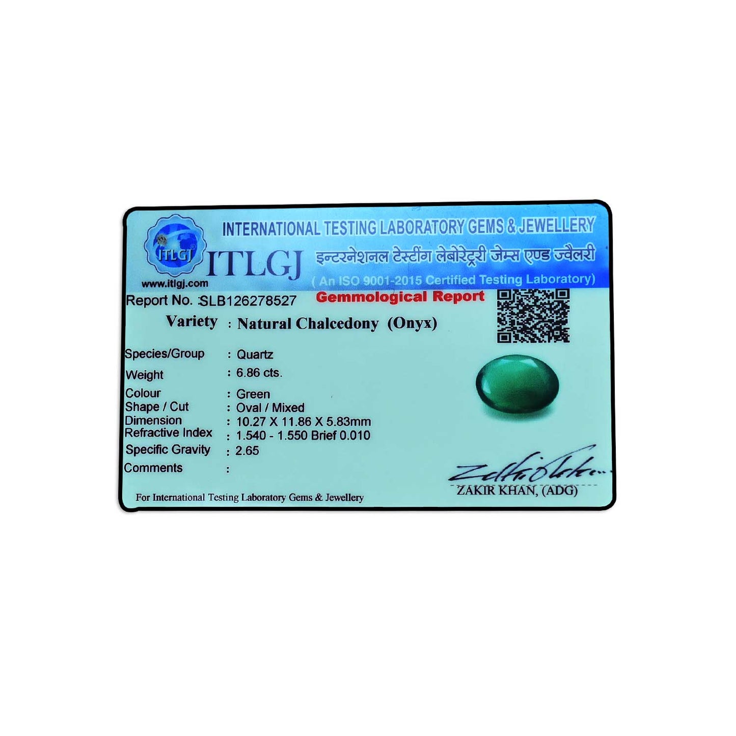 Green Onyx 6.86 Carat
