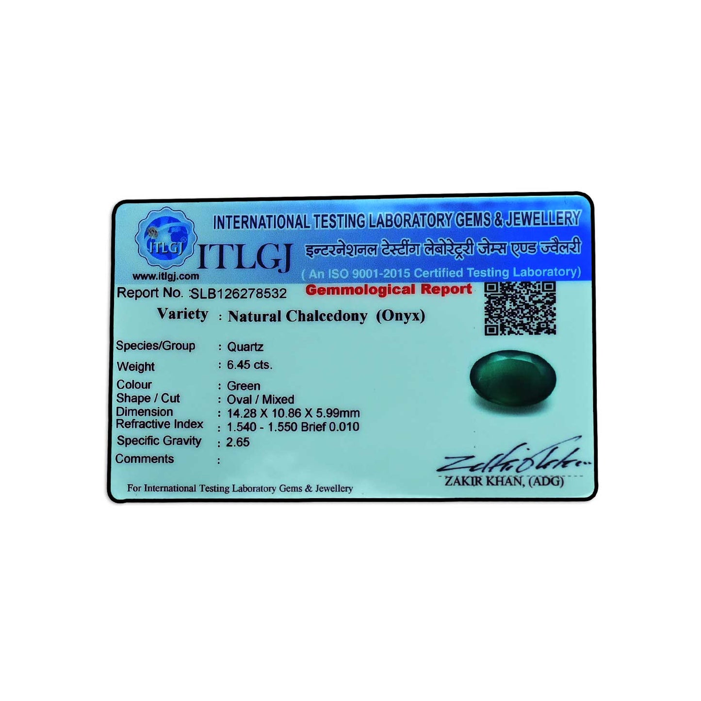 Green Onyx 6.45 Carat