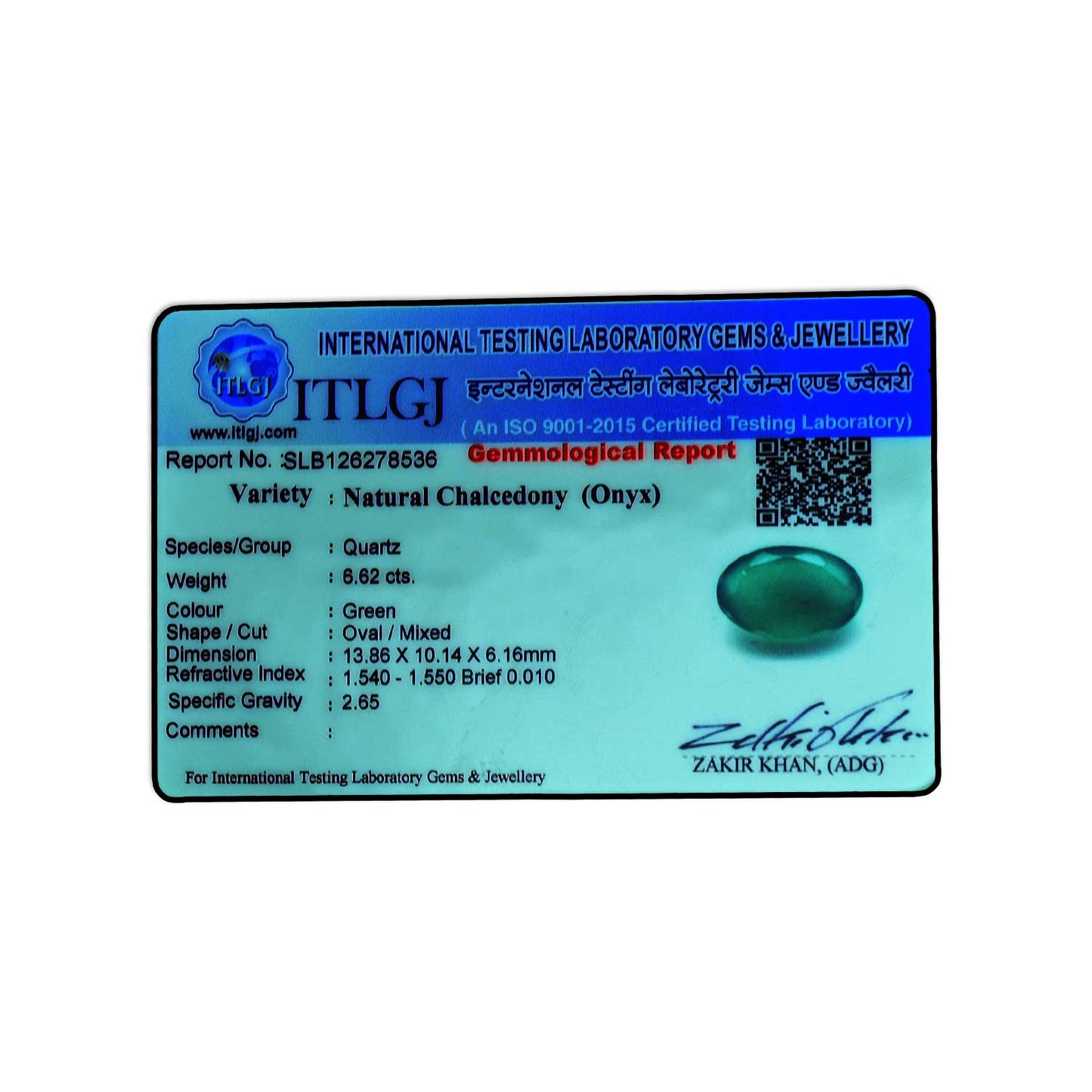 Green Onyx 6.62 Carat