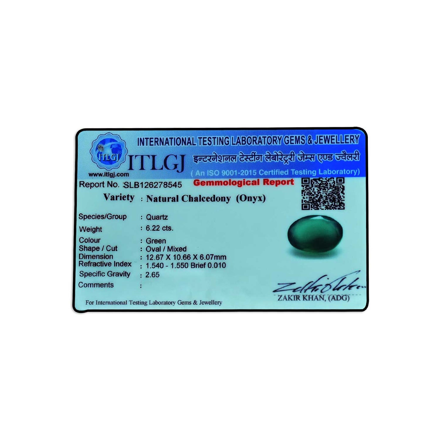 Green Onyx 6.22 Carat