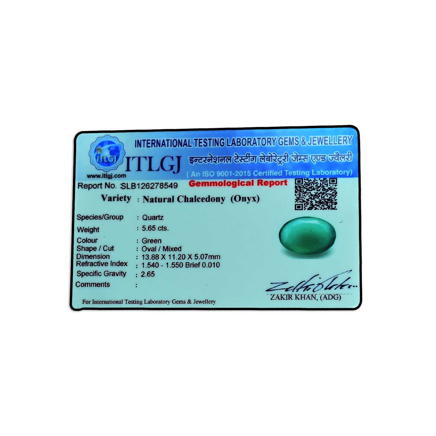 Green Onyx 5.65 Carat