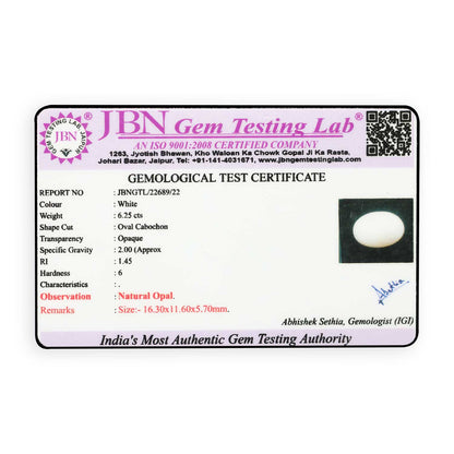 Natural Opal Cts 6.25 Ratti 6.88