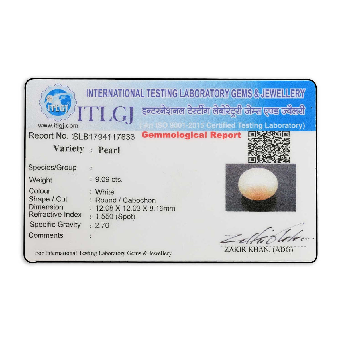 Fresh Water Pearl (Moti) 9.09 Carat