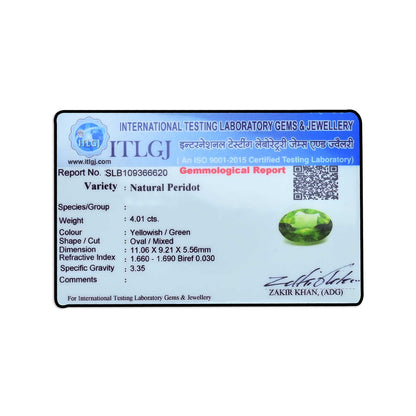 Afghani Peridot 4.01 Carat