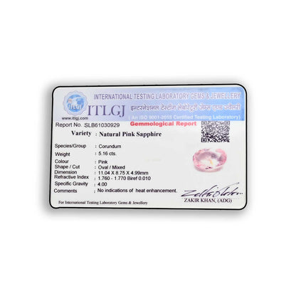Pink Sapphire 5.16 Carat