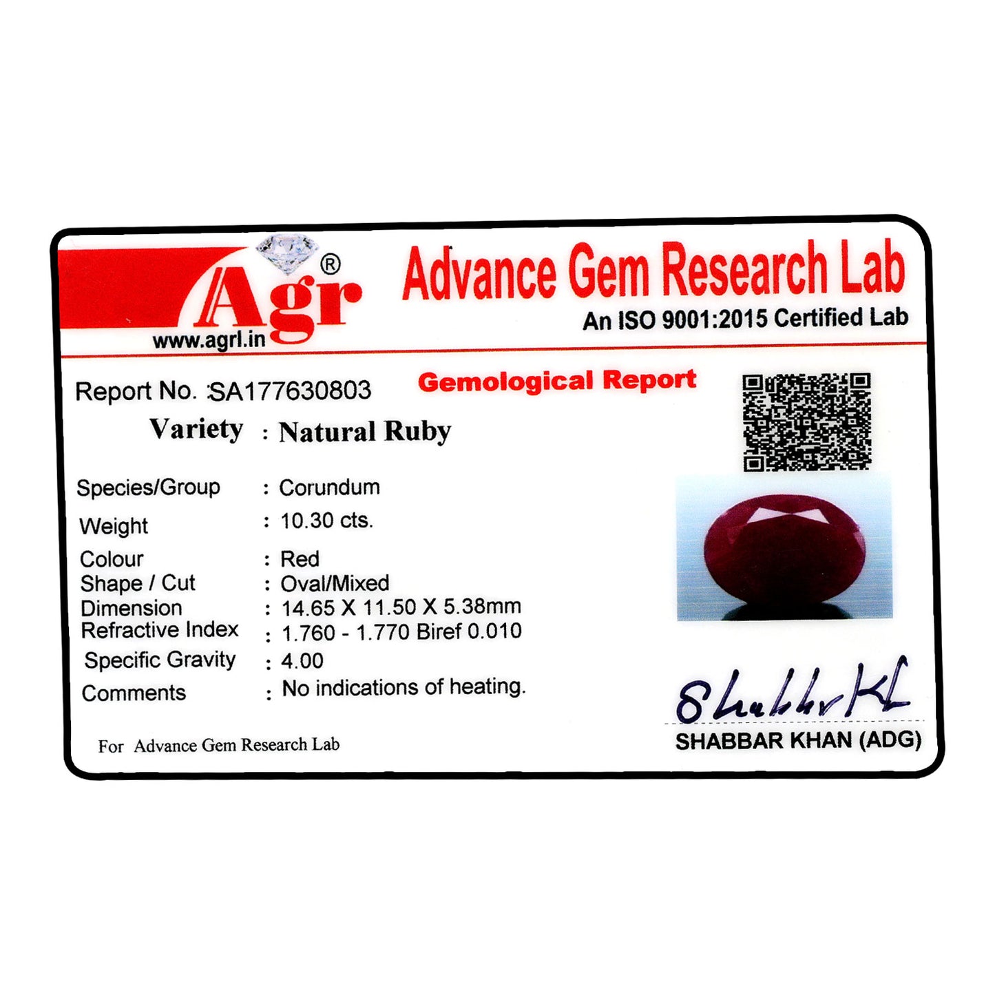Ruby - 10.3 Carat