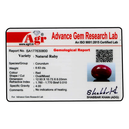 Ruby - 8.63 Carat