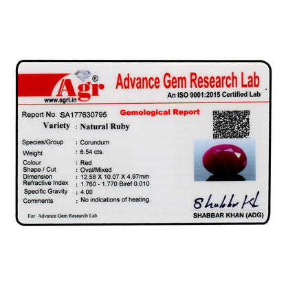 Ruby - 6.54 Carat