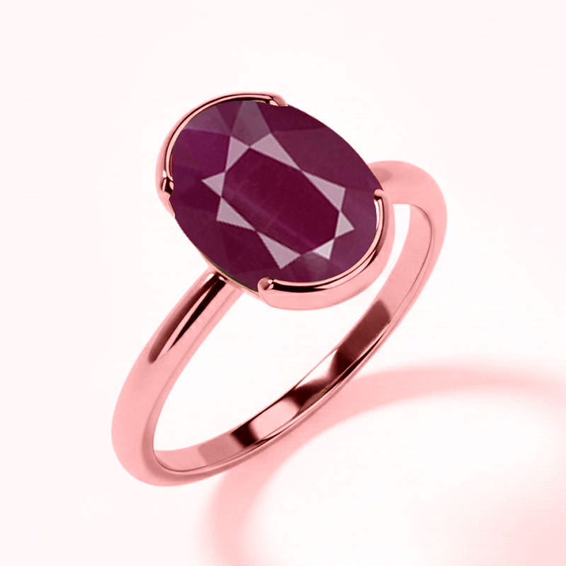 Ruby (Special Quality) Rose Gold Dual-Claw Ring (R4)