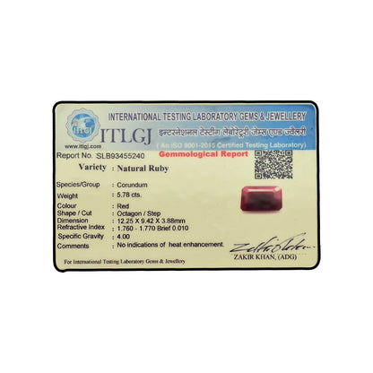 Ruby - 5.78 Carat