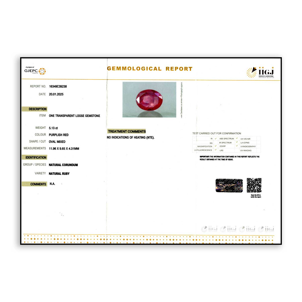 Mozambique Ruby 5.13 Carat