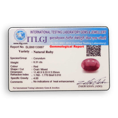 Ruby - 6.31 Carat