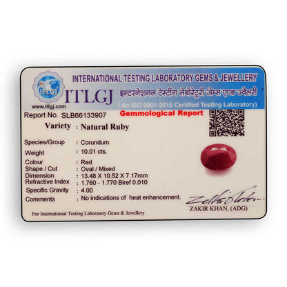 Ruby - 10.01 Carat
