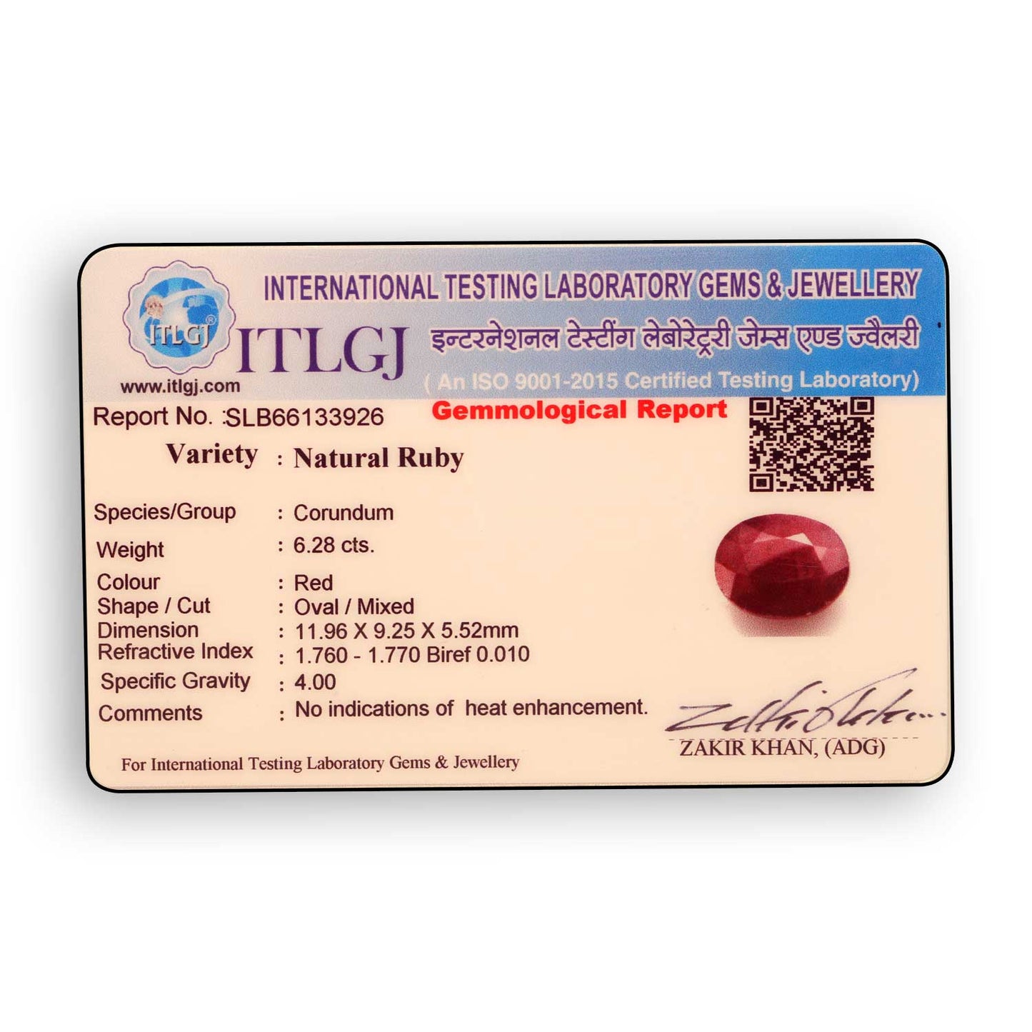 Ruby - 6.28 Carat