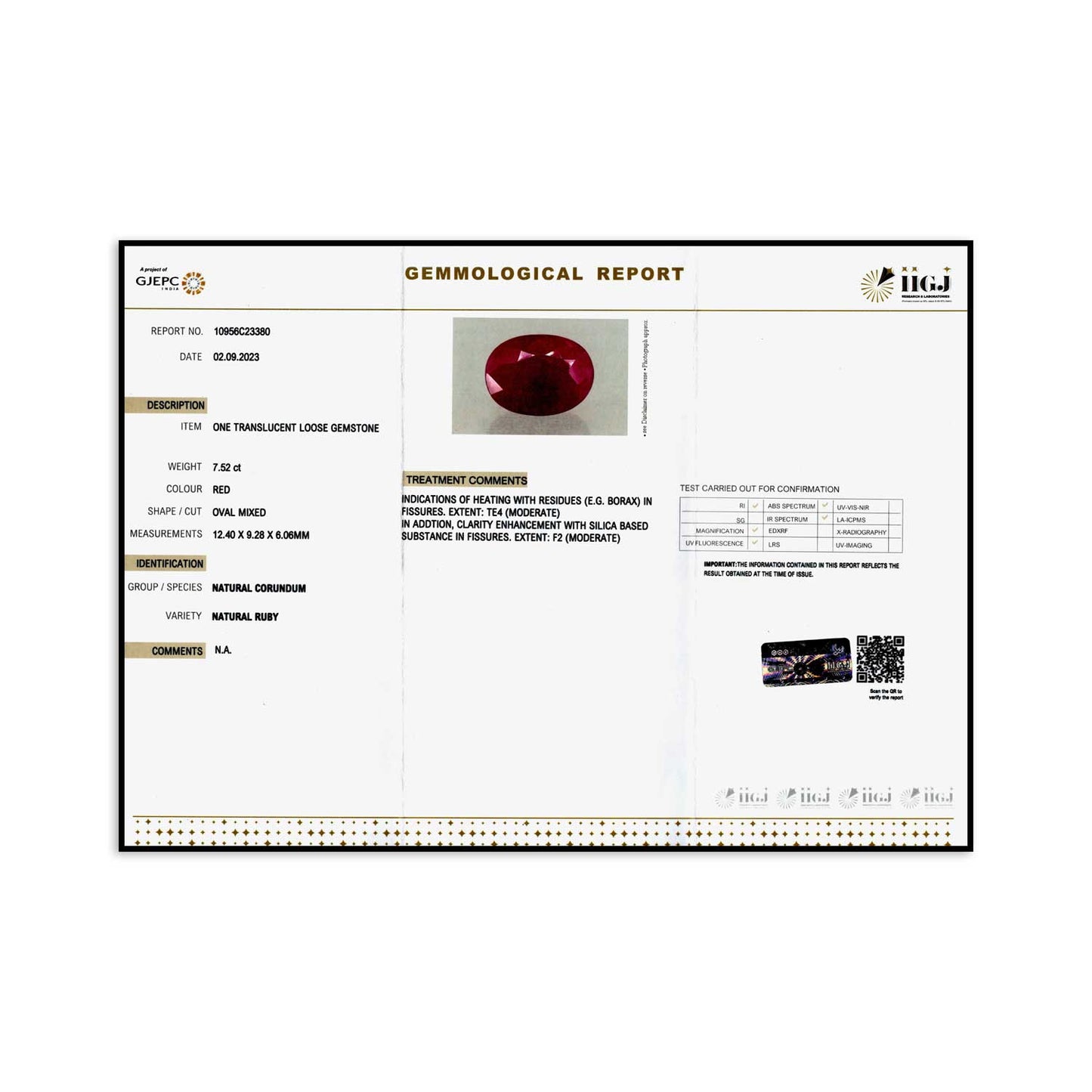 Burmese Ruby (Heated) Cts 7.52