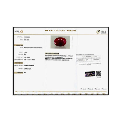 Burmese Ruby (Heated) Cts 7.52