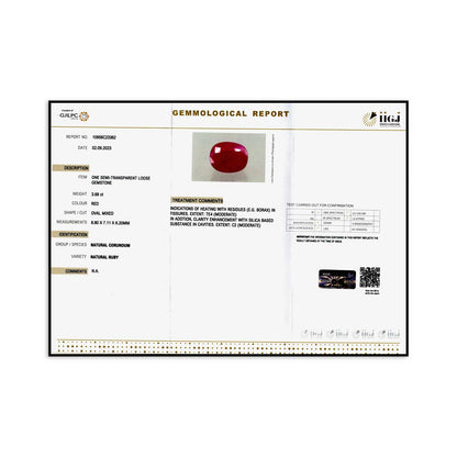 Burmese Ruby (Heated) Cts 3.68