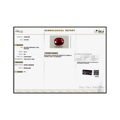 Burmese Ruby (Heated) Cts 4.81
