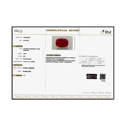 Burmese Ruby (Heated) Cts 4.04