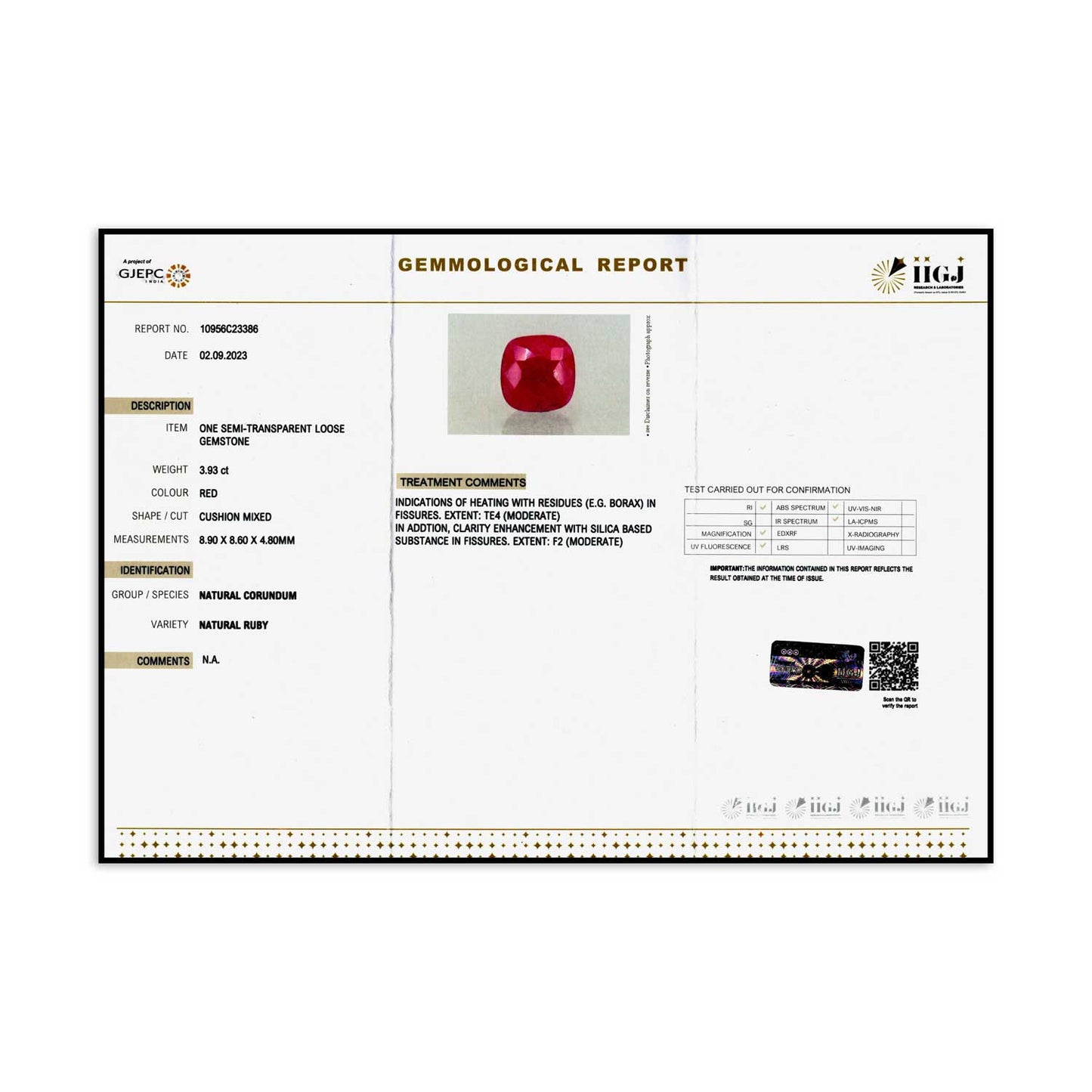 Burmese Ruby (Heated) Cts 3.93