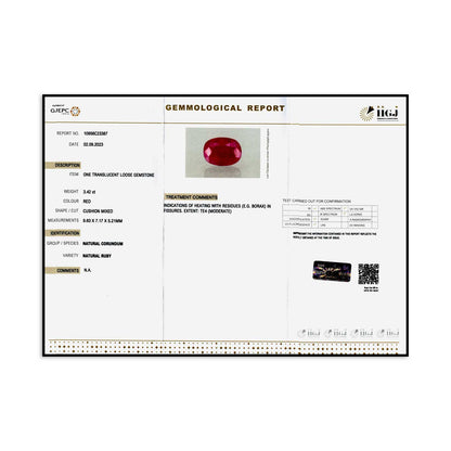 Burmese Ruby (Heated) Cts 3.42