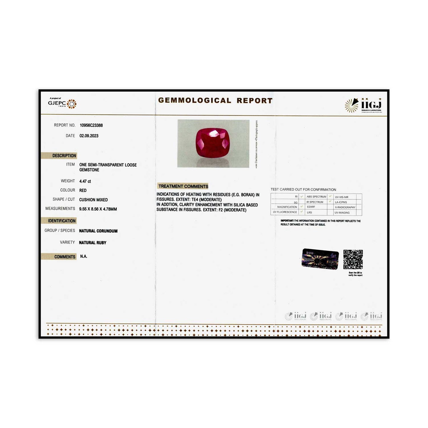 Burmese Ruby (Heated) Cts 4.47