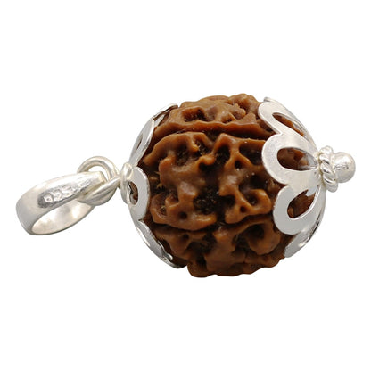 6 Mukhi Rudraksha Silver Pendant (Nepal)