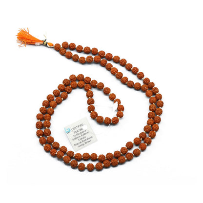 Original 5 Mukhi Rudraksha Jaap Mala (108+1 Beads) GJSPC Certified 6.50 - 7.00 M.M.