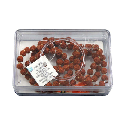 Original 5 Mukhi Rudraksha Jaap Mala (108+1 Beads) GJSPC Certified 6.50 - 7.00 M.M.