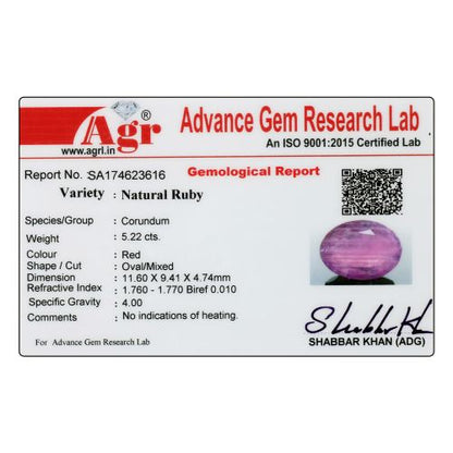 Ruby - 5.22 Carat