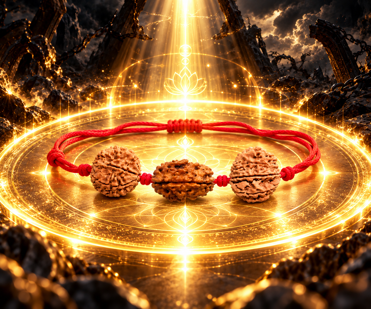 Karma Siddhi Kavach - 3, 7 & 8 Mukhi Rudraksha