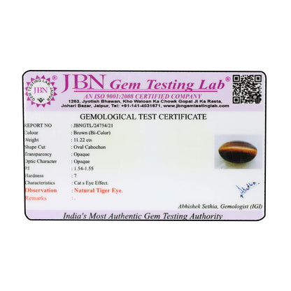 Natural Tiger Eye Gemstone Cts 11.22 Ratti 12.34