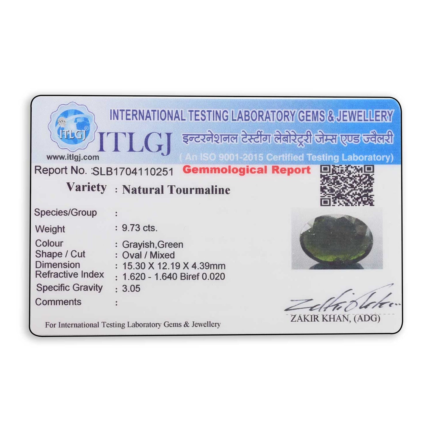 Green Tourmaline 9.73 Carat